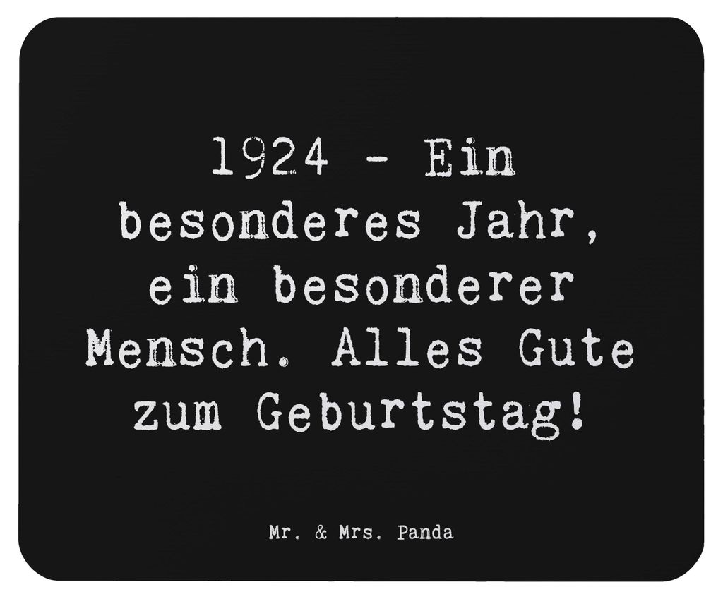 Mr. & Mrs. Panda Mauspad Spruch 1924 Geburtstag - Schwarz - Produktbild 