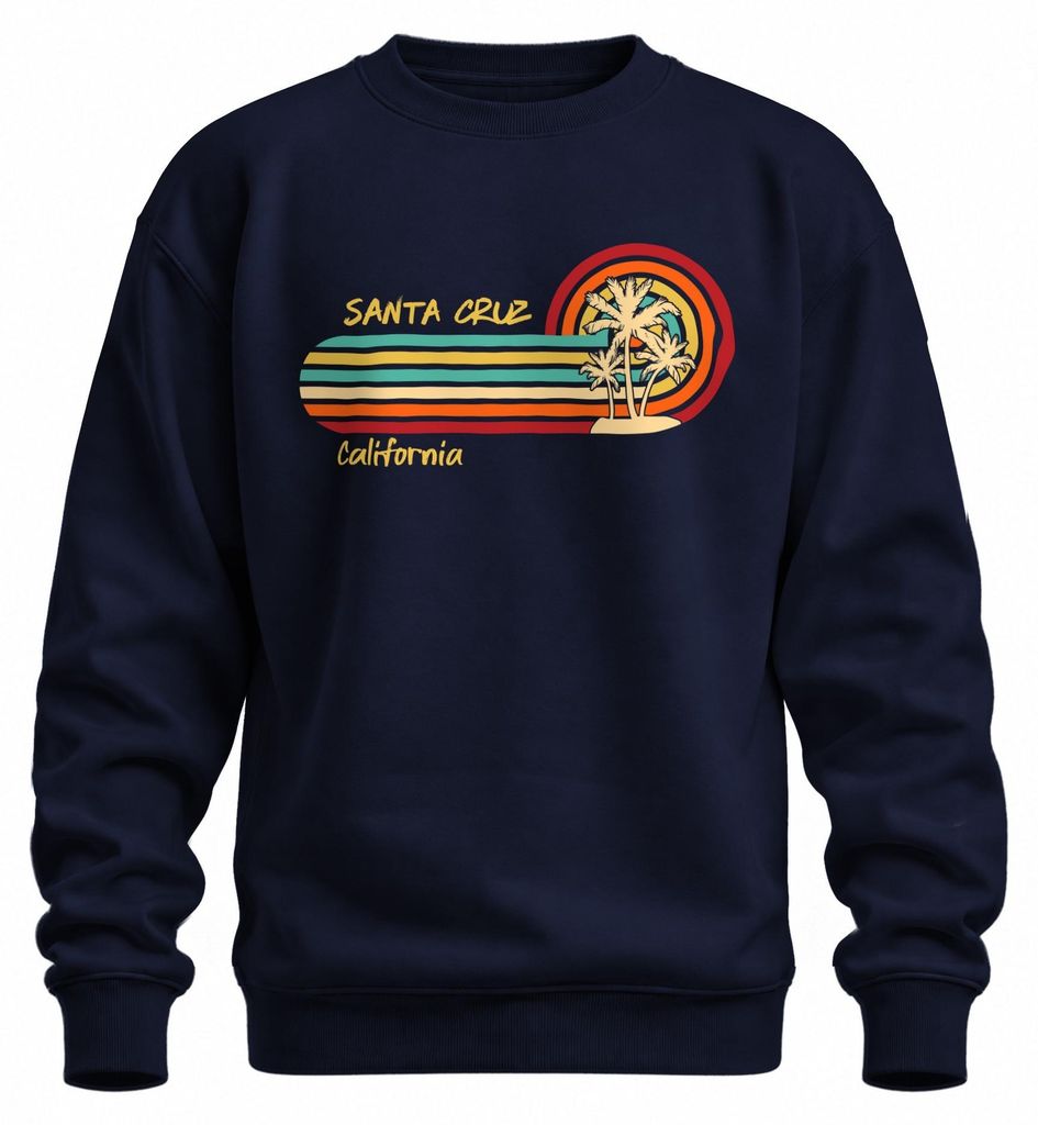Santa Cruz California Retro Palmen Sonnenuntergang Strand Produktbild 