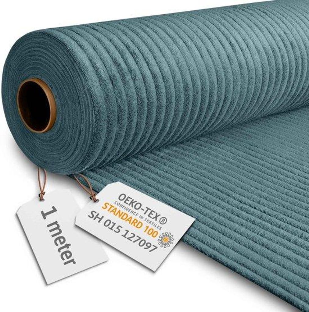Corduroy Stoff 140cm breit 380g/m2 Oceanblau