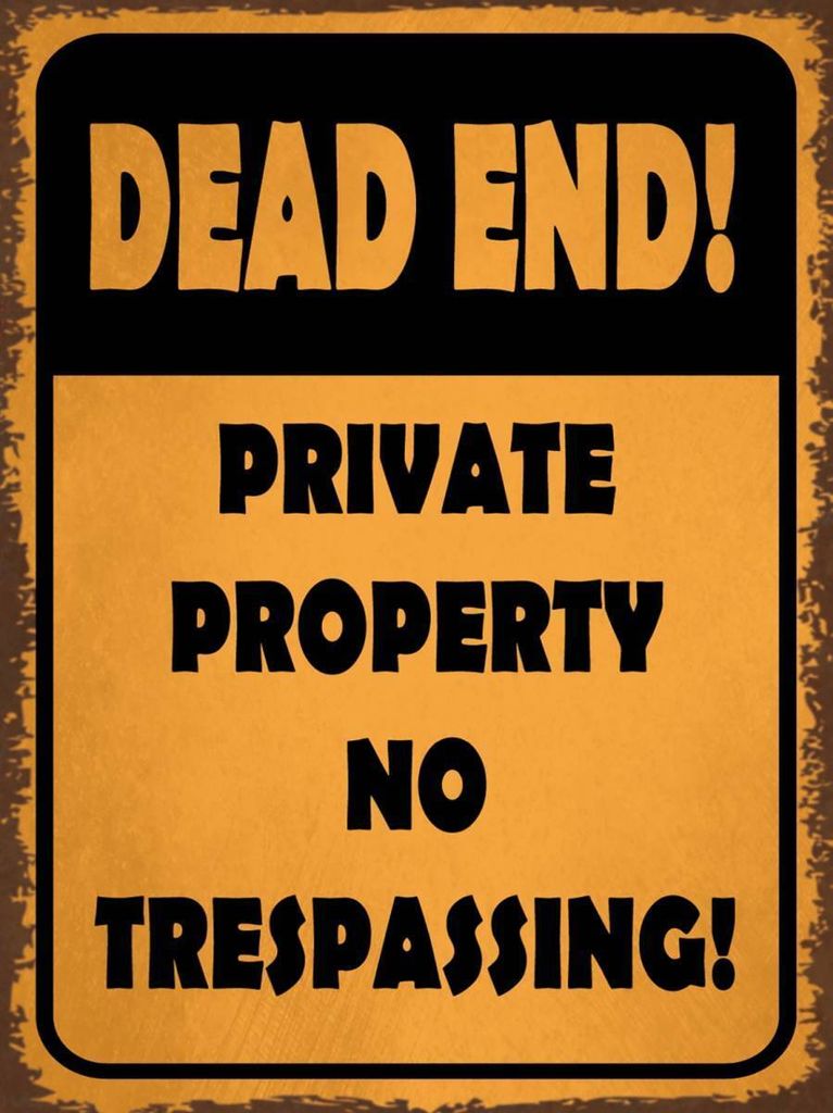 vianmo Holzschild 40x30 cm Dead end private property no Produktbild 