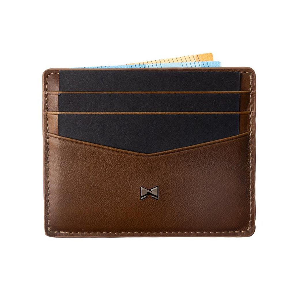 Gentlemen's Kartenetui - Kreditkartenetui aus Echtleder mit Münzfach & RFID-Schutz - Slim Wallet Herren - Geldbeutel mit Scheinfach & Tracker-Fach