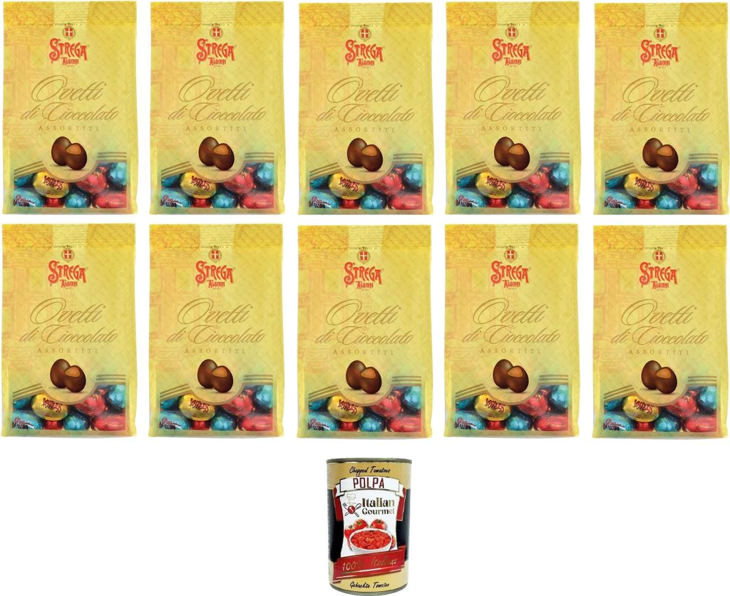 Alberti Strega Ovetti di Cioccolato assortiti Verschiedene Schokoladeneier 10x200g+ Italian Gourmet polpa 400g