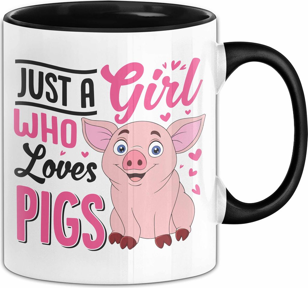 Nur ein Mädchen das Schweine liebt Landwirtschaft tasse geschenk landwirtin (Schwarz)