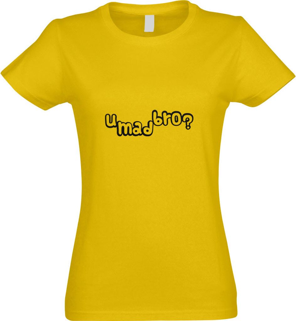 Kiwistar - T-Shirt tailliert - Damen - gelb - u mad bro? - mit Motiv Bedruckt - Funshirt Design - Sport - Freizeit - Damen - S