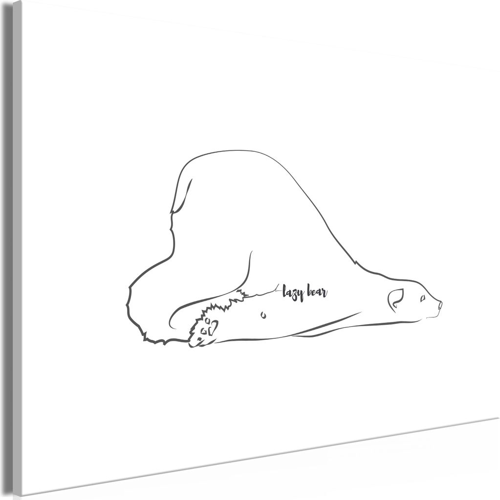 Vliesstoff Leinwandbild - Lazy Bear (1 Part) Wide 120x80 cm Tiere g-A-0170-b-a