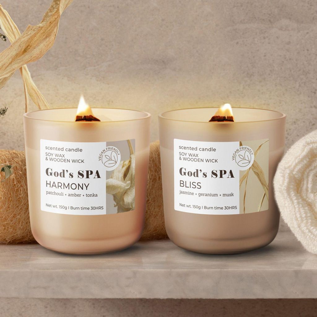 Duftkerze God´s SPA, Duftkerzen:Bliss mit Holzdocht