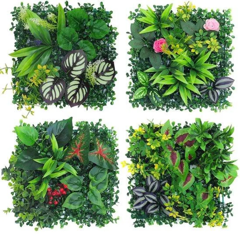 Panneau végétal artificiel 25 x 25 cm idéal pour balcon et petit jardin