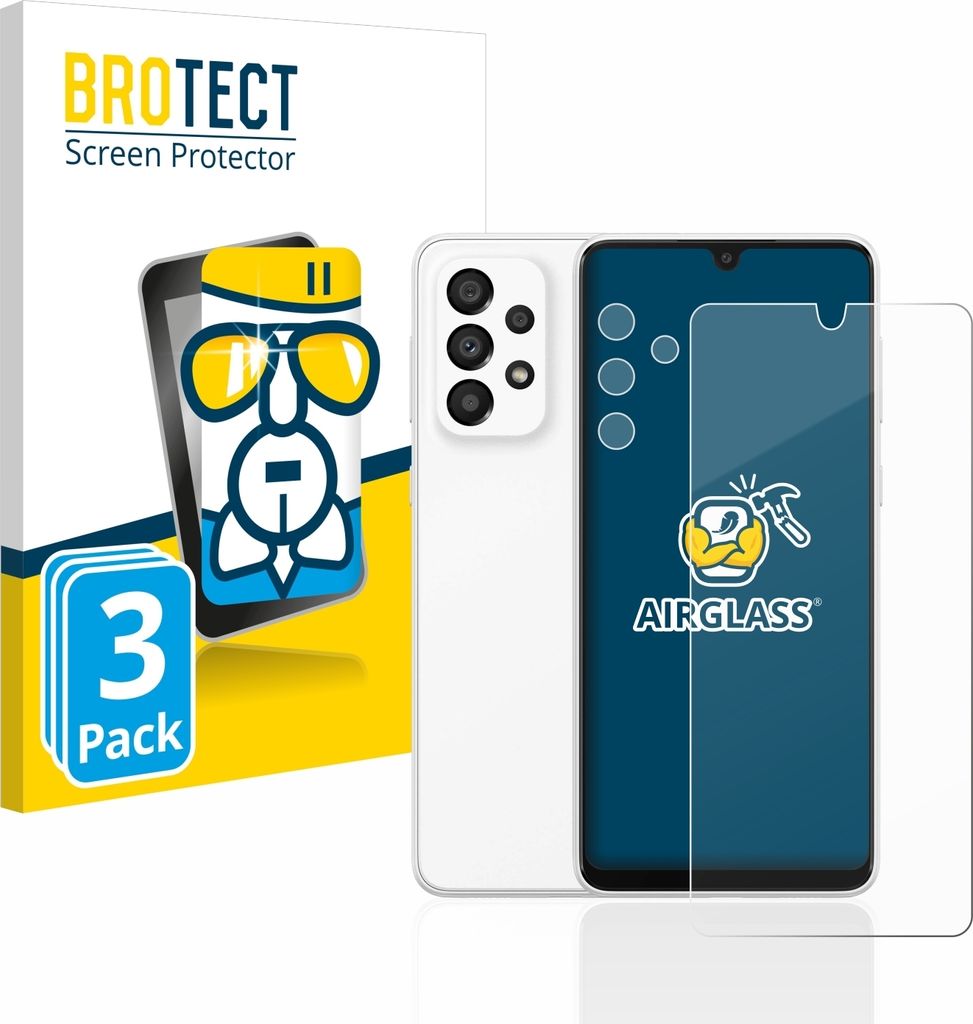 3x BROTECT Schutzglas für Samsung Galaxy A33 5G (Display+Kamera) Schutzfolie Panzer Folie Glas Display Schutz klar