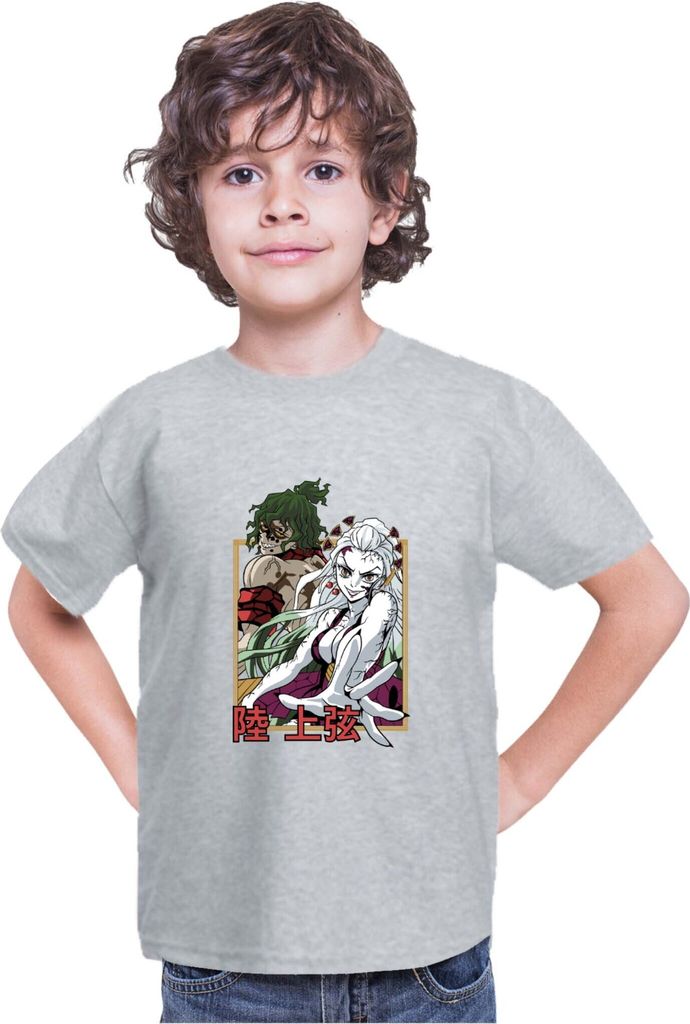 Kinder T-Shirt Japan Anime Manga Demon Anime Slayer Daki & Gyutaro, 3-4 Jahr - 104 / Grau