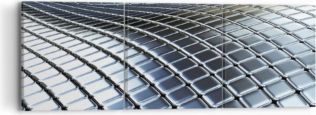 Bild auf Leinwand - Leinwandbild - Metall Matte Chrom Aluminium - 90x30cm - Wand Bild - Wanddeko - Leinwanddruck - Bilder - Kunstdruck - Wanddekora...