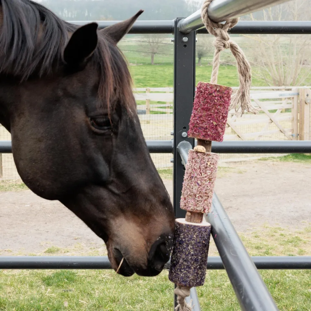 Grooming Deluxe Jouet en bois chevaux Relax Onesize anti-ennui écurie