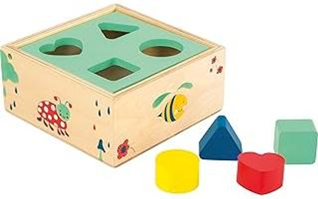 small foot Steckwürfel Move it, aus100%-em Holz, Motorikspielzeug, ab 12 Monaten, 10944