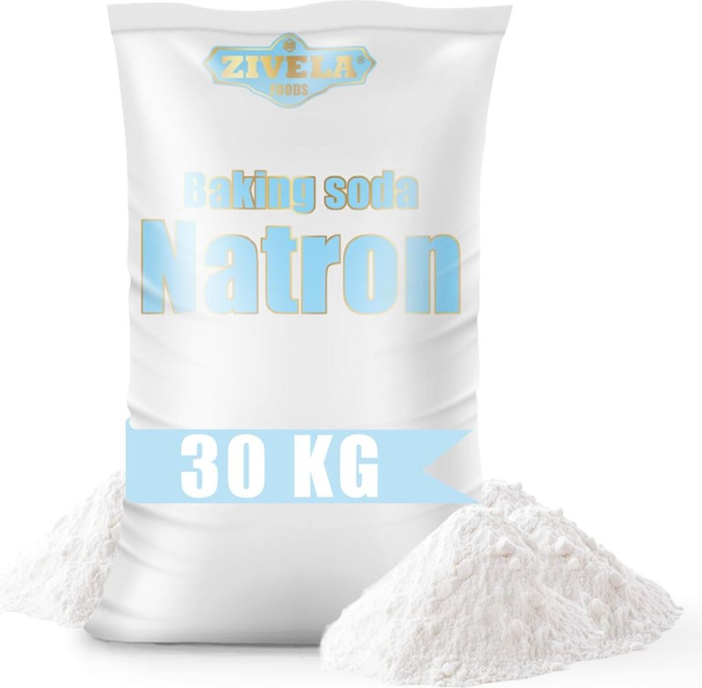 Natron pulver, Baking Soda 30kg | Natriumbicarbonat, Natriumsalz | 25kg + 5kg Gratis | Natron E500 Backsoda 100% Rein, Lebensmittelqualität