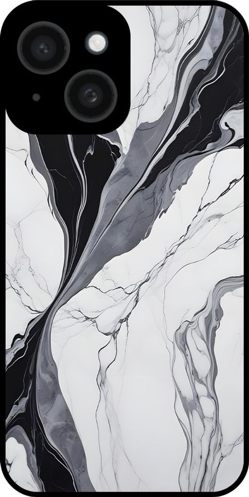 Smartphonica Phone Case Passend für iPhone 13 mit schwarzem Marmordruck - TPU Hülle schwarzes Marmordesign - Schwarz