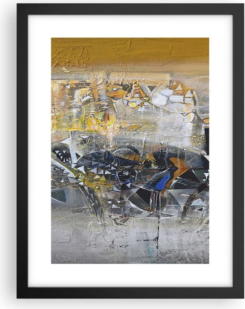 Gerahmtes Poster - Schwarzer Rahmen - Abstraktion modern - 30x40 cm - Wand Bild - Wanddeko - Wandbilder - Kunstposter - Wandposter - Bilderrahmen -...