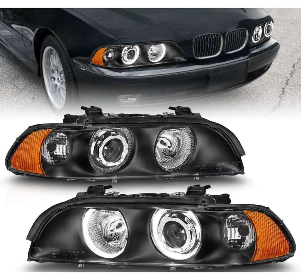 Tuning-Scheinwerfer-Set mit Angel Eyes für BMW 5er-Serie Produktbild 