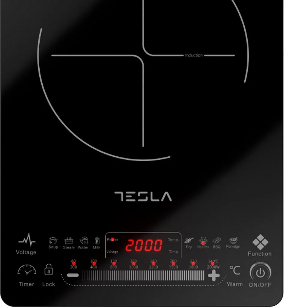 Table cuisson induction Tesla 2000W idéale pour studio et kitchenette