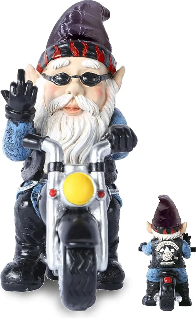 Nain de jardin pour moto incassable - Cadeau homme design humoristique