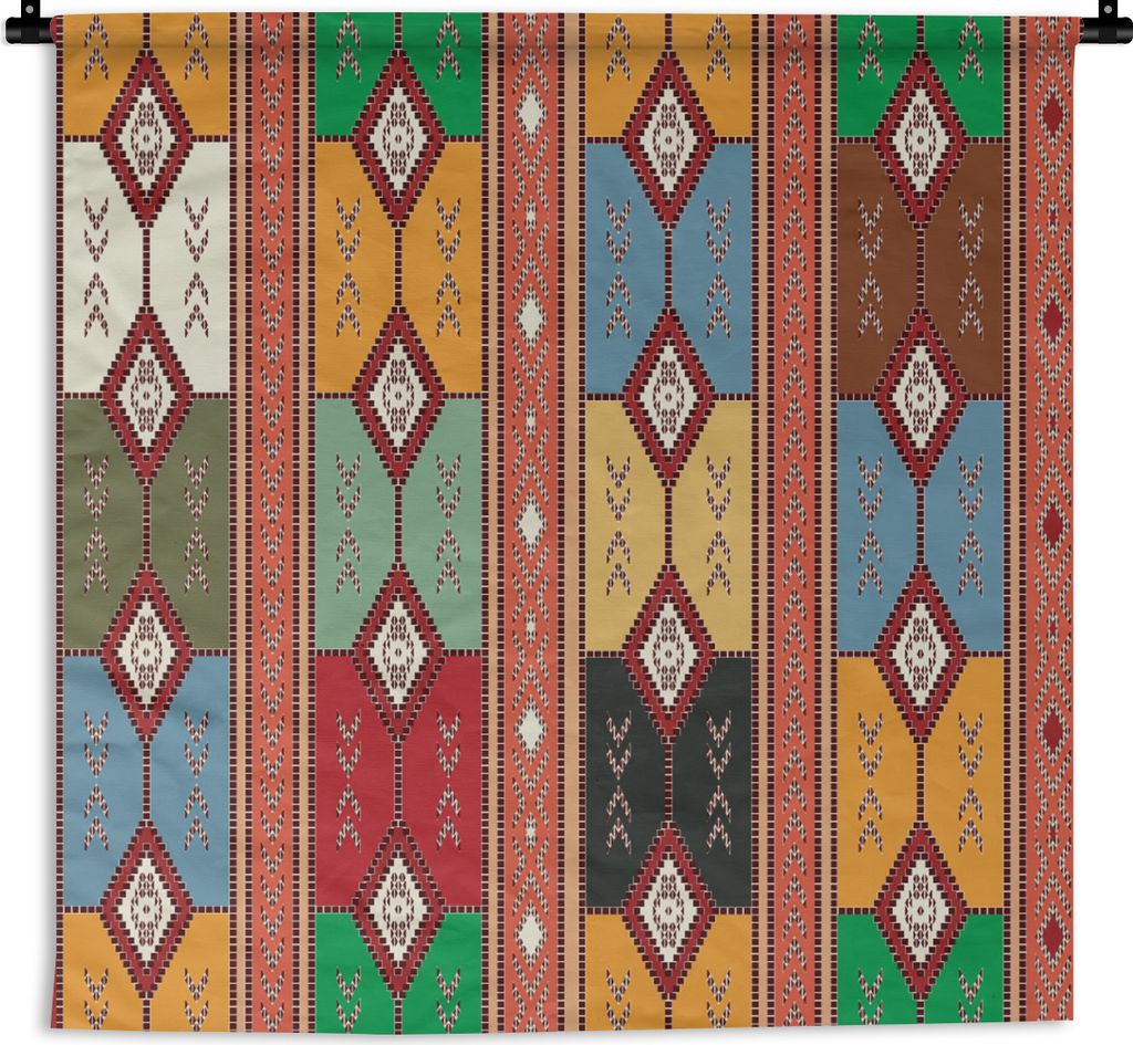 MuchoWow Wandteppich Wandbehang Geometrie - Muster - Südamerika 60x60 cm Tapisserie Dekoration Wandtuch - Dekorationen - Wand Decke