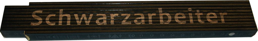Zollstock Schwarzarbeiter 2 m schwarz