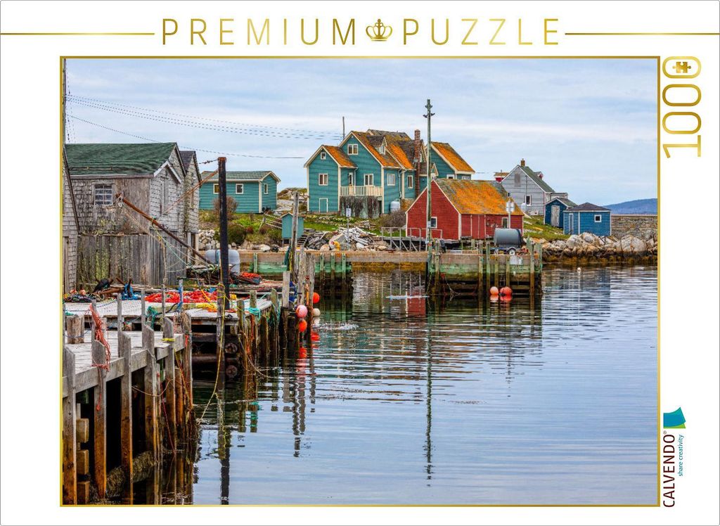CALVENDO Puzzle Fischerdorf Peggy ́Cove 1000 Teile Puzzle quer | 1000 Teile Lege-Größe 64x48cm Foto-Puzzle für glückliche Stunden