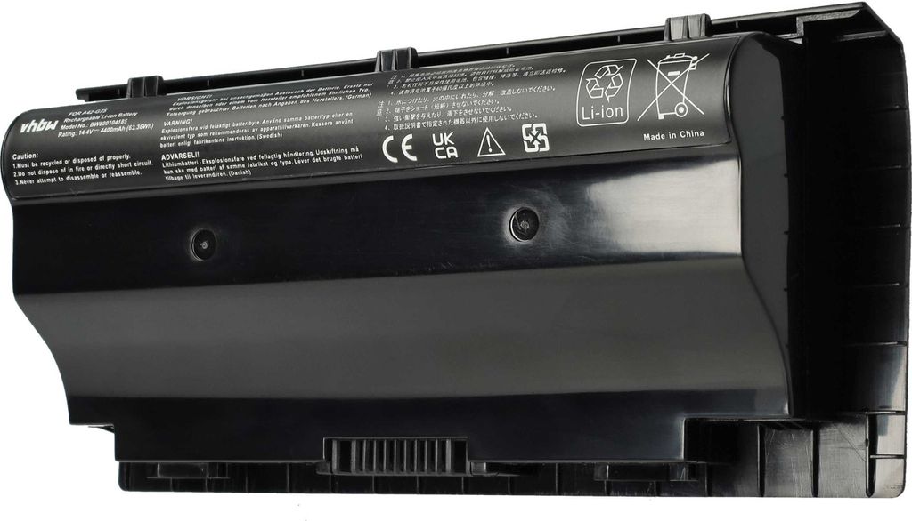 vhbw Akku kompatibel mit Asus G75VX 3D, G75VX-CV006H, G75VX-BHI7N11, G75VX-BHI7N09, G75VW-TH72, G75VX, G75VW-TH71 Notebook (4400 mAh, 14,8 V, Li-Ion)