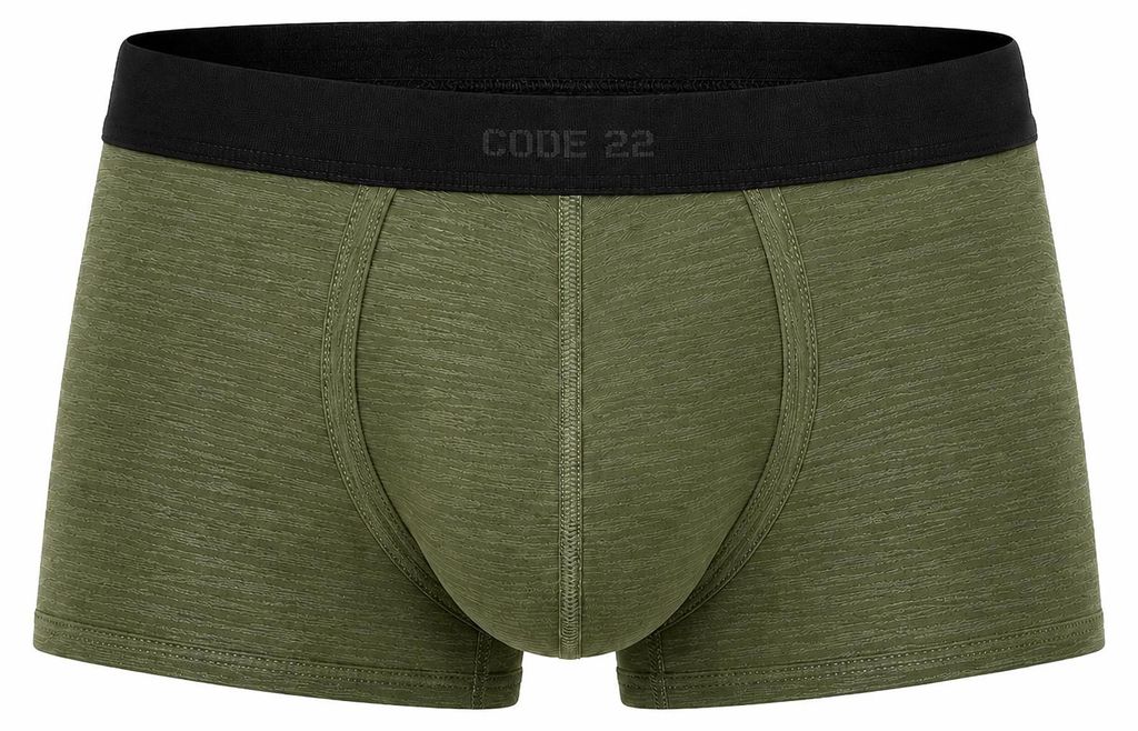 CODE 22 - Herren Boxer Slip Unterwäsche - Zebra Trunk Khaki - 1x Größe L