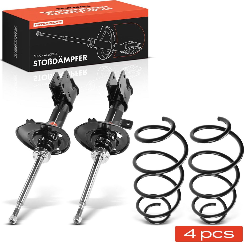 Frankberg 2x Fahrwerksfeder+2x Stossdämpfer Gasdruck Vorne für Citroën C4 II B7 1.6L