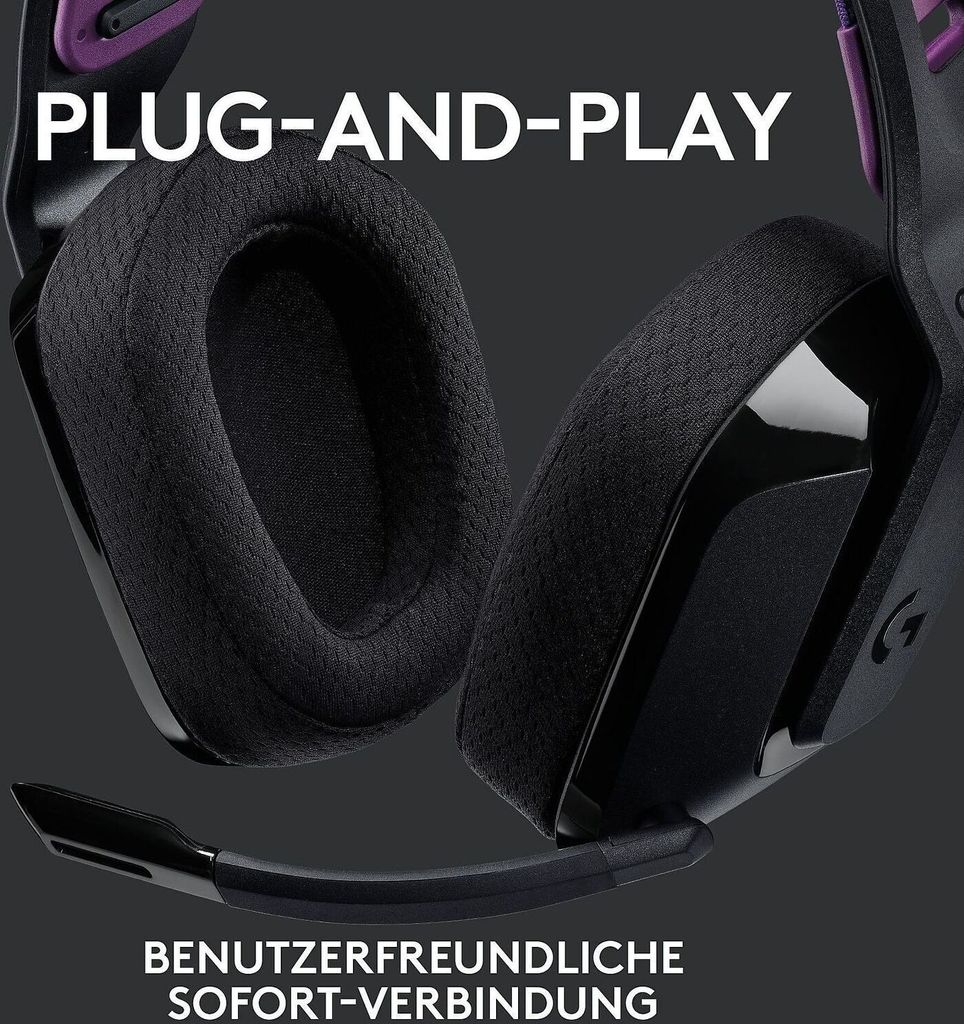 Logitech G G535 Kopfhörer Kabellos Kopfband Gaming Schwarz Produktbild 3