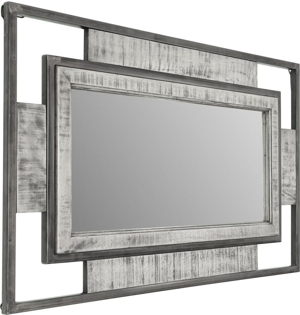 MASSIVMOEBEL24 | Miroir  76x4x122 cm - Fer brut et Bois de Image du produit 