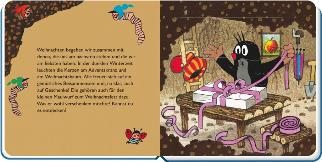 Trötsch Der kleine Maulwurf Puzzlebuch mit 4 Puzzle Weihnachten
