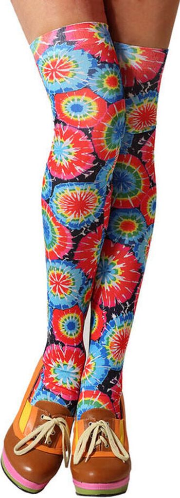 Strümpfe zum Verkleiden Bunt Hippie