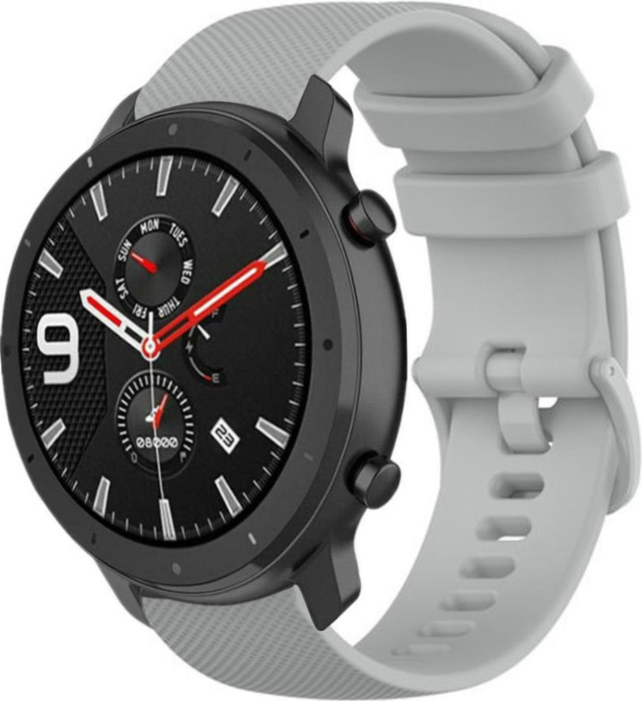 Strap-it Xiaomi Amazfit GTR Luxus-Silikonarmband (Grau)
