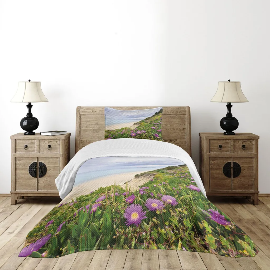 Set Copriletto Lavabile ABAKUHAUS 170x220 - Wildflower Mar Egeo