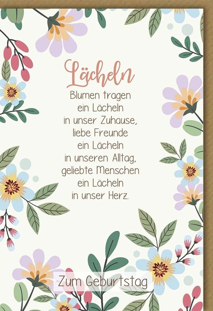 Geburtstag - Glückwunschkarte im Format 11,5 x 17 cm mit Umschlag