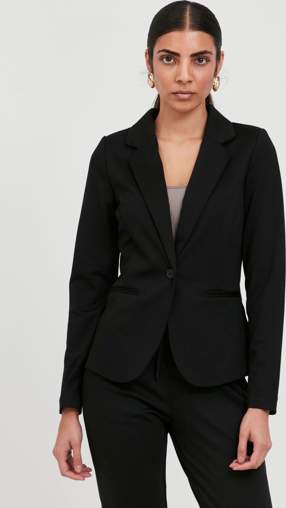 ICHI IHKATE Damen Blazer Jackenblazer Anzugsjacke mit 1-Knopf-Form Stretch Reverskragen Paspeltaschen Slim fit