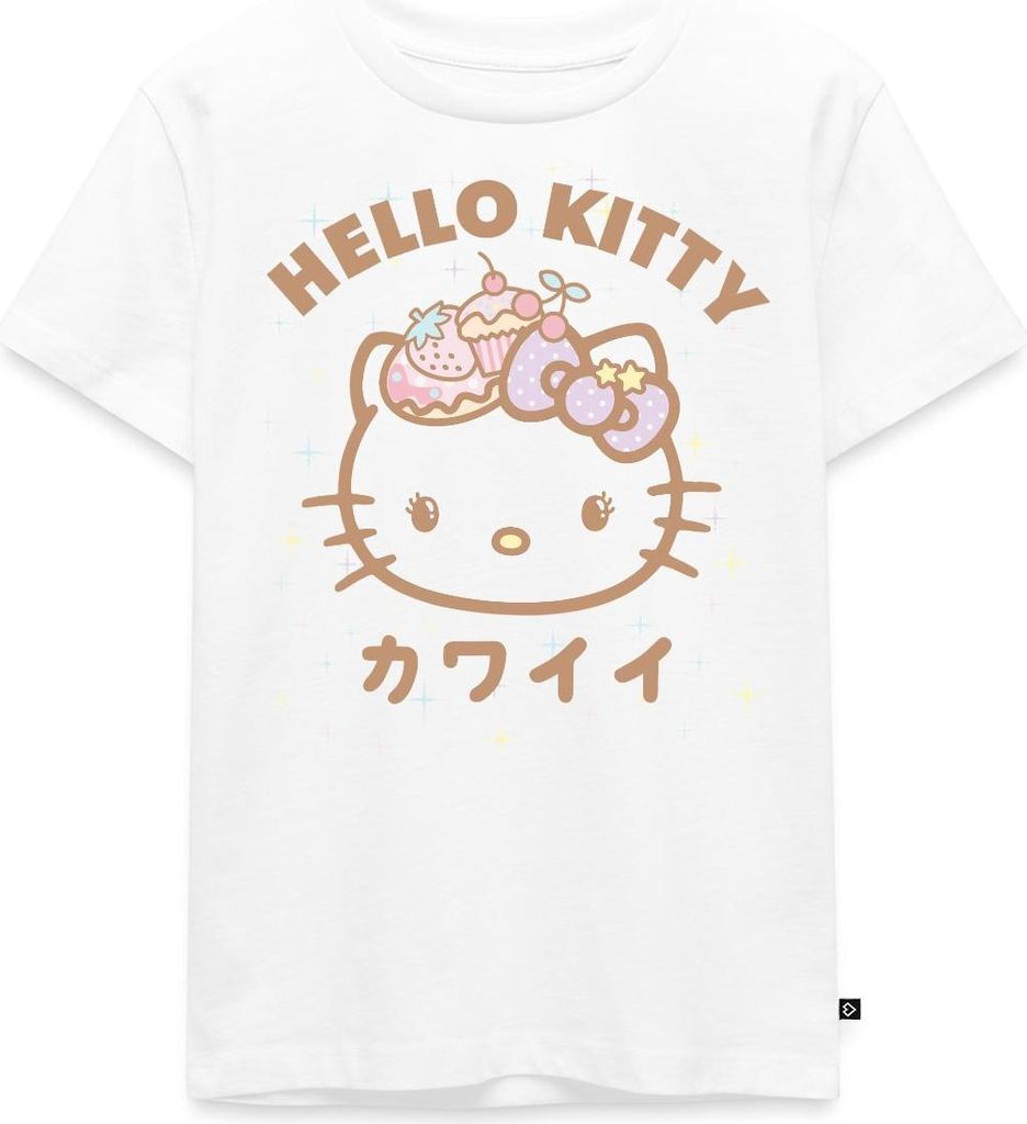 Spreadshirt Hello Kitty Kawaii Stil Kinder Premium T-Shirt, 98/104 (2 Jahre), Weiß