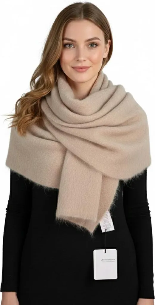 Écharpe Madrid Delicatelove beige en alpaga : maille luxueuse et douce
