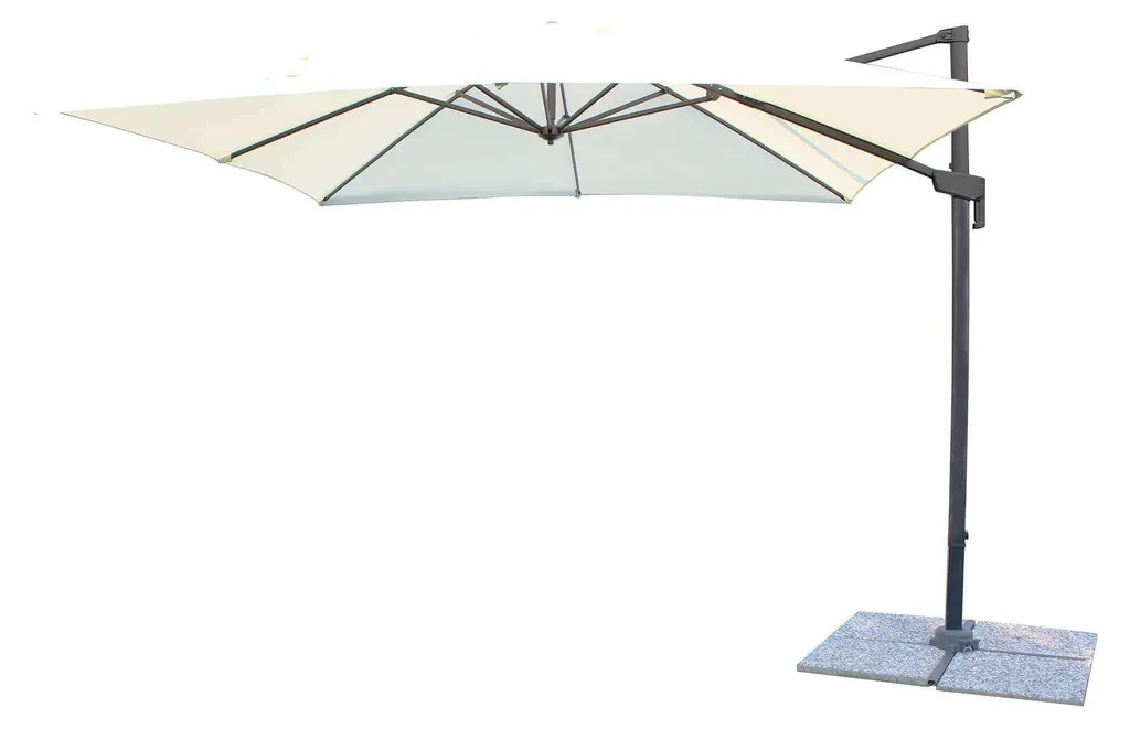 Parasol de jardin 3x3 m beige Grecia idéal pour repas et détente en extérieur