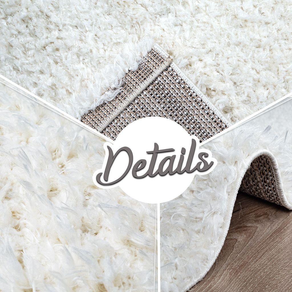 TT Home Teppich Wohnzimmer Hochflor Einfarbiges Design Produktbild 4