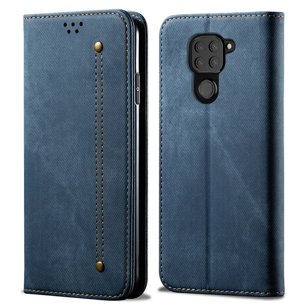 Custodia Redmi Note 9 a Portafoglio Blu | Protezione Pelle e Stand