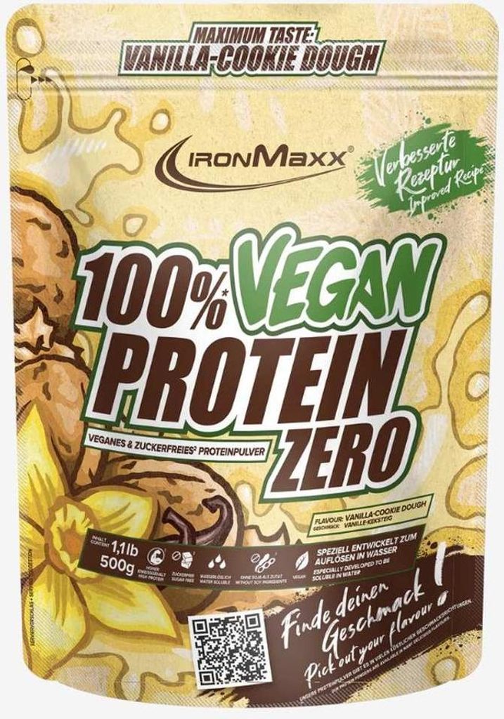 IronMaxx 100% Vegan Protein Zero – 500g-Beutel Vanilla Cookie Dough
