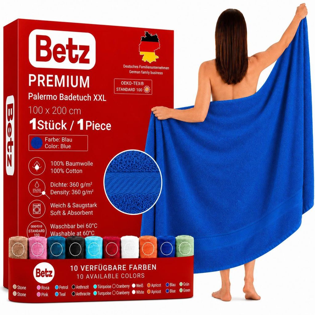Betz Badetuch XXL 100x200 cm 100% Baumwolle – Weiches Produktbild 