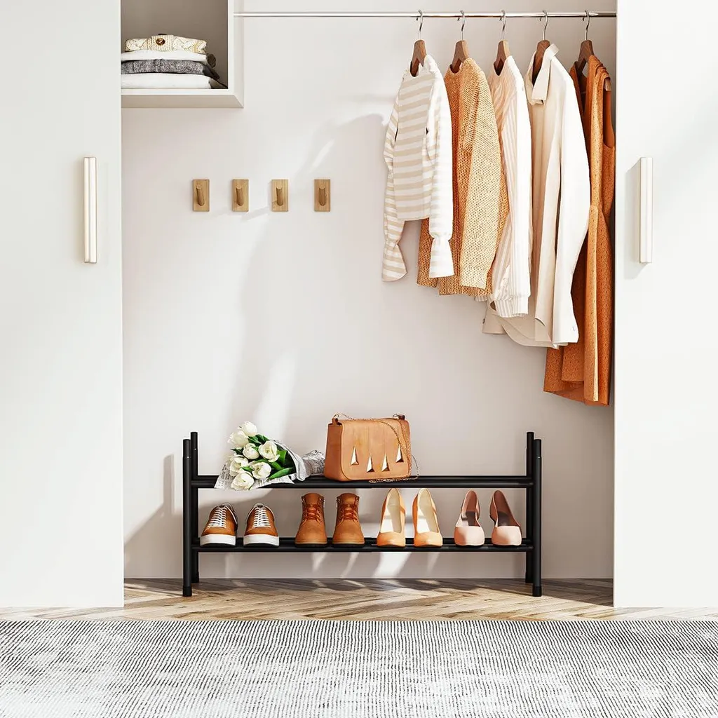 Organisateur de chaussures pour placard extensible - Gain de place inox