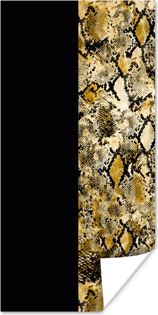 MuchoWow Poster Schlange - Gold - Luxus 60x120 cm - Wandschmuck