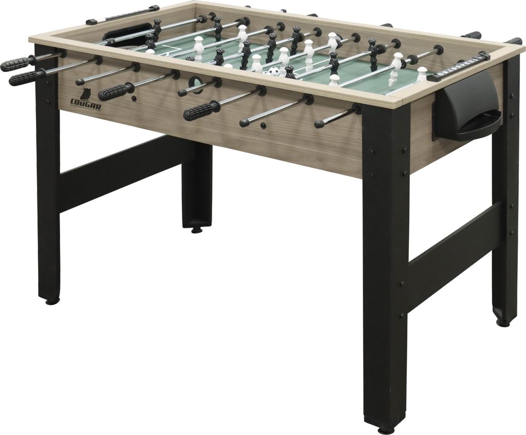 Cougar Spin Kick Tischkicker | Kickertisch in Eiche/Schwarz | Fußballtisch inkl. 2 Bälle & Punktezähler | Indoor Tischfußball für Kinder & Erw...