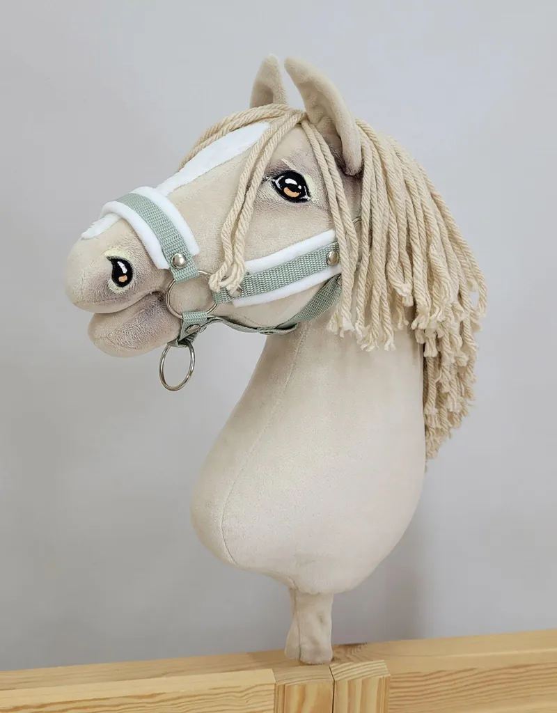 Licol ajustable Hobby Horse A3 sauge avec fourrure douce protectrice