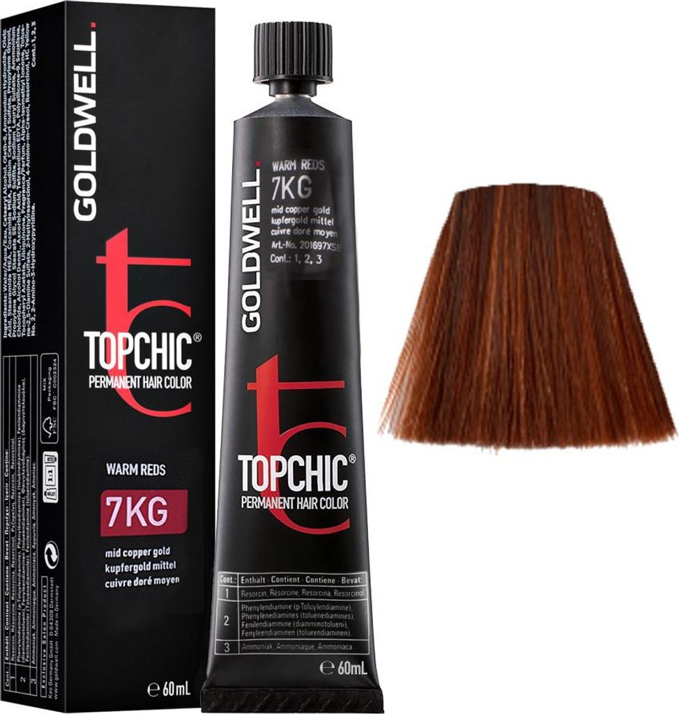 7KG Cuivre doré moyen Goldwell Topchic Warm reds tb 60ml Image du produit 