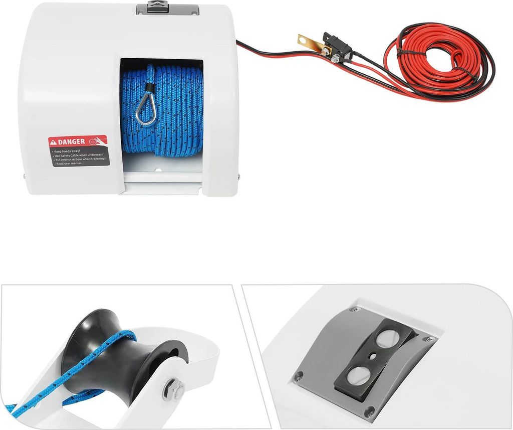 Elektrische Ankerwinde - 12V Für Boote - Für Salzwasser - IP65 Wasserdicht - Leistungsstarkes Ablassen & Einholen der Ankerleine