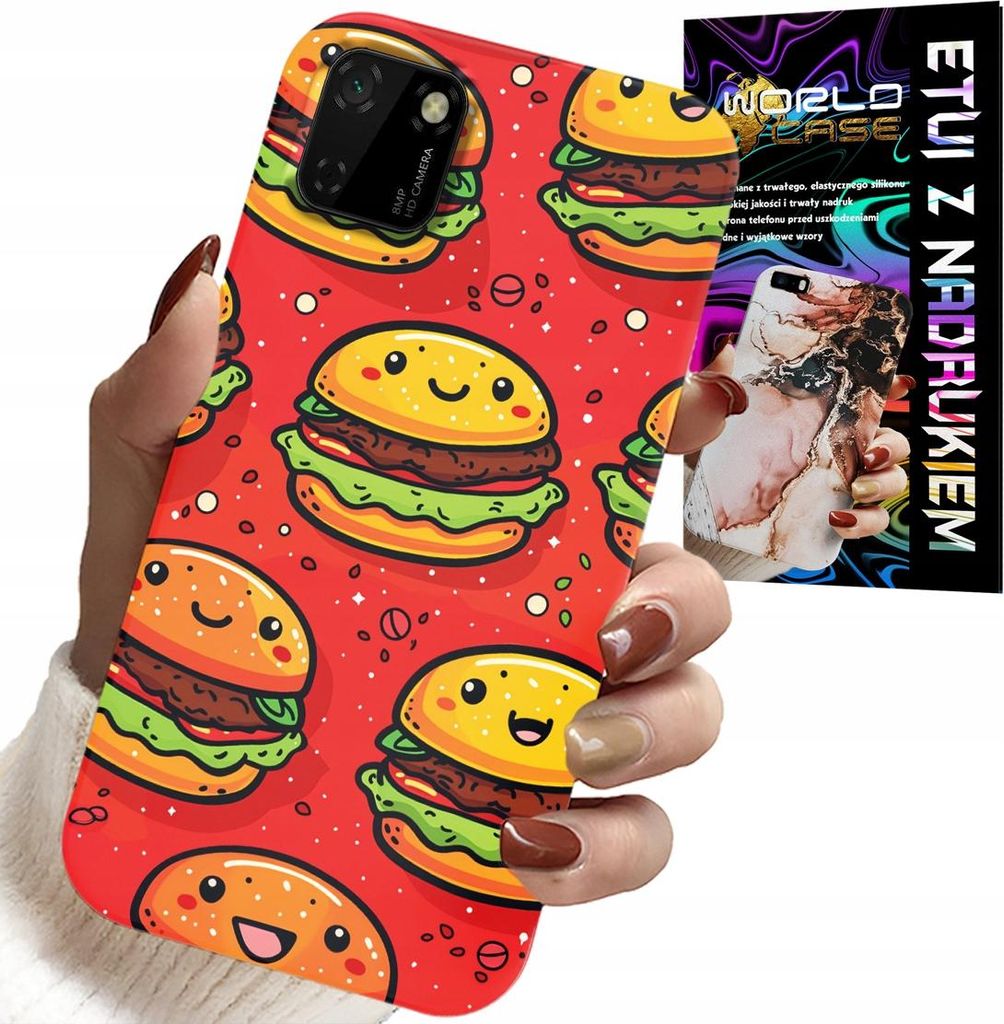 Hülle Für Huawei Y5P - Süsse Lächelnde Burger Hülle